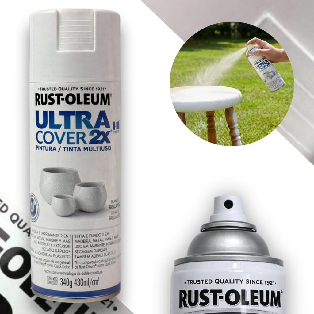 Spray Ultra Cover Multiuso Branco Brilhante Rust Oleum em Oferta na Shopee