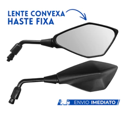 Par Retrovisor Z400 Esportivo Lente Convexa Rosca M10 Haste Fixa Honda Dafra Suzuki