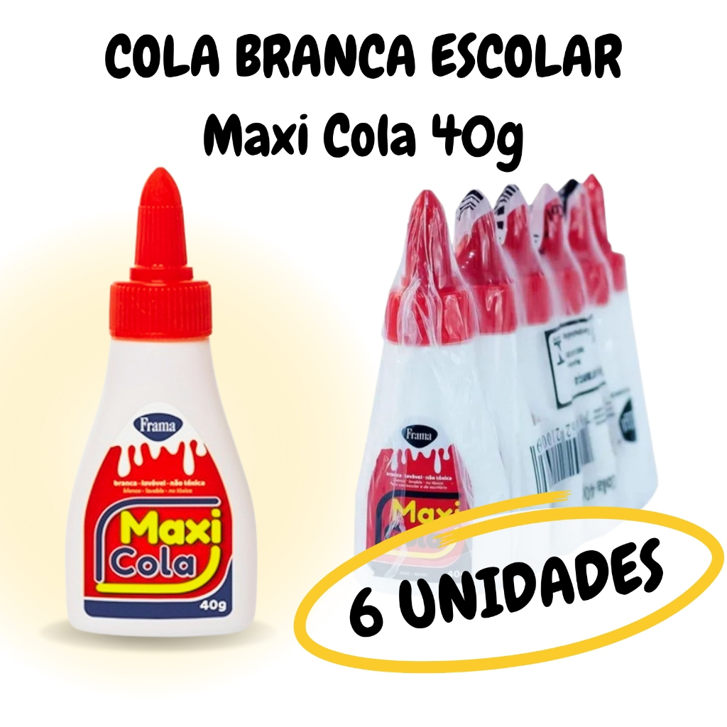 Cola Branca Escolar Pequena 40g Frama Maxi Cola Kit 6 Unidades em Oferta na Shopee