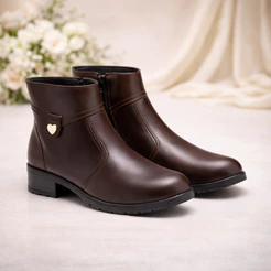 Bota Feminina Cano Curto com Zíper Lateral Elegante e Linda