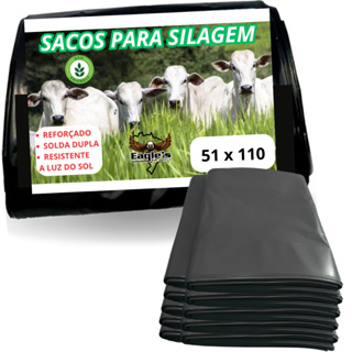Sacos Para Silagem Preto 51x110 - 200 Micras 100 Unidades + Abraçadeiras em Oferta na Shopee