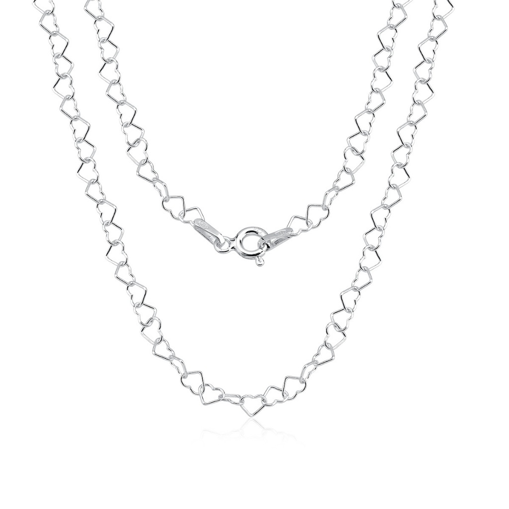 Colar Gargantilha Feminina de Prata 925 Elos Coração 40cm em Oferta na Shopee