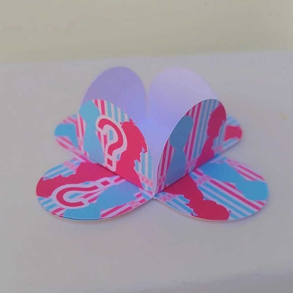 100 Forminhas para Doces Personalizadas CHÁ REVELAÇÃO 4 Pétalas  Infantil Aniversário Lembrancinha Brigadeiro