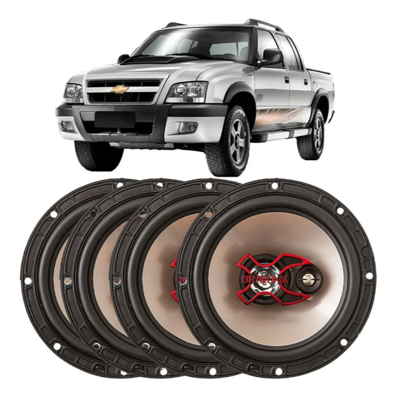 4 Auto Falante Gm S10 2001 A 2011 Bravox 200w Rms 4 Portas Preto