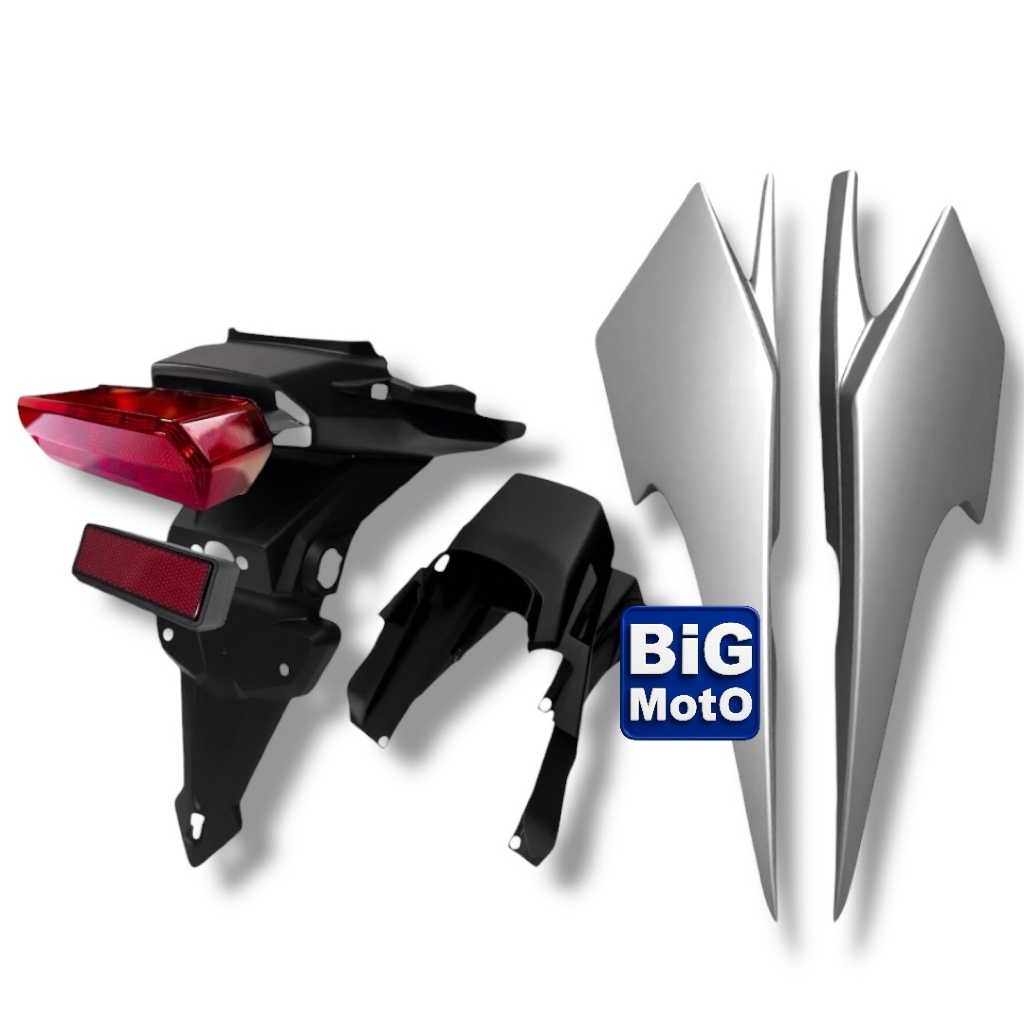 Kit Traseiro CG Fan/Titan 160 2025/26 Prata Force (Titan Cinza 26)- Rabeta + Paralama de placa + Lanterna + Olho de Gato