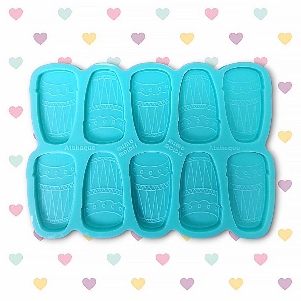 Molde Tambor Atabaque para Pingente ou Chaveiro (6cm) - 10 cavidades - Orixá Entidade