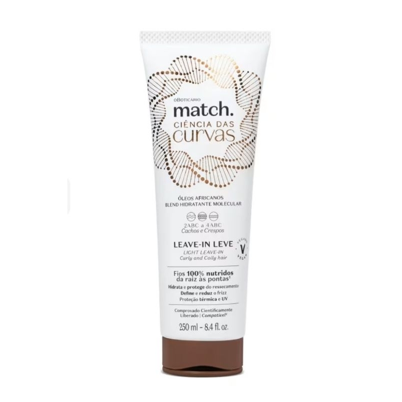 Leave-in Cachos Match Ciência das Curvas 250ml O Boticário | Definição Hidratação Anti Frizz Finalizador Curvatura