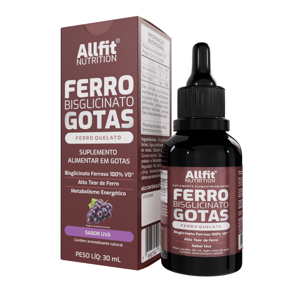 Super Ferro Bisglicinato Quelato Gotas Sublingual 30ml Uva Uva