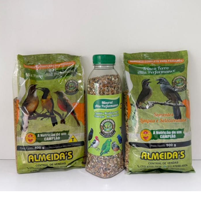 KIT - 1  MIX PATEE ALTA PERFORMANCE + 1 TRINCA FERRO ALTA PERFORMANCE + 1 GRIT MINERAL PREMIUM