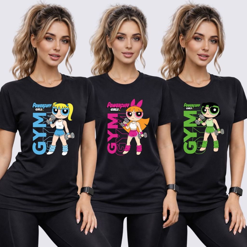 Camiseta Feminina Academia Meninas Poderosas GYM Blusa Algodão Confortável
