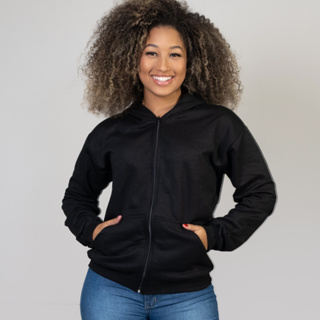 Blusa de Moleton Feminina Capuz Zíper Agasalho Ziper Frio Moletom Casaco Abrigo em Oferta na Shopee