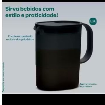 Jarra Ideal 1.1L Black Tupperware.