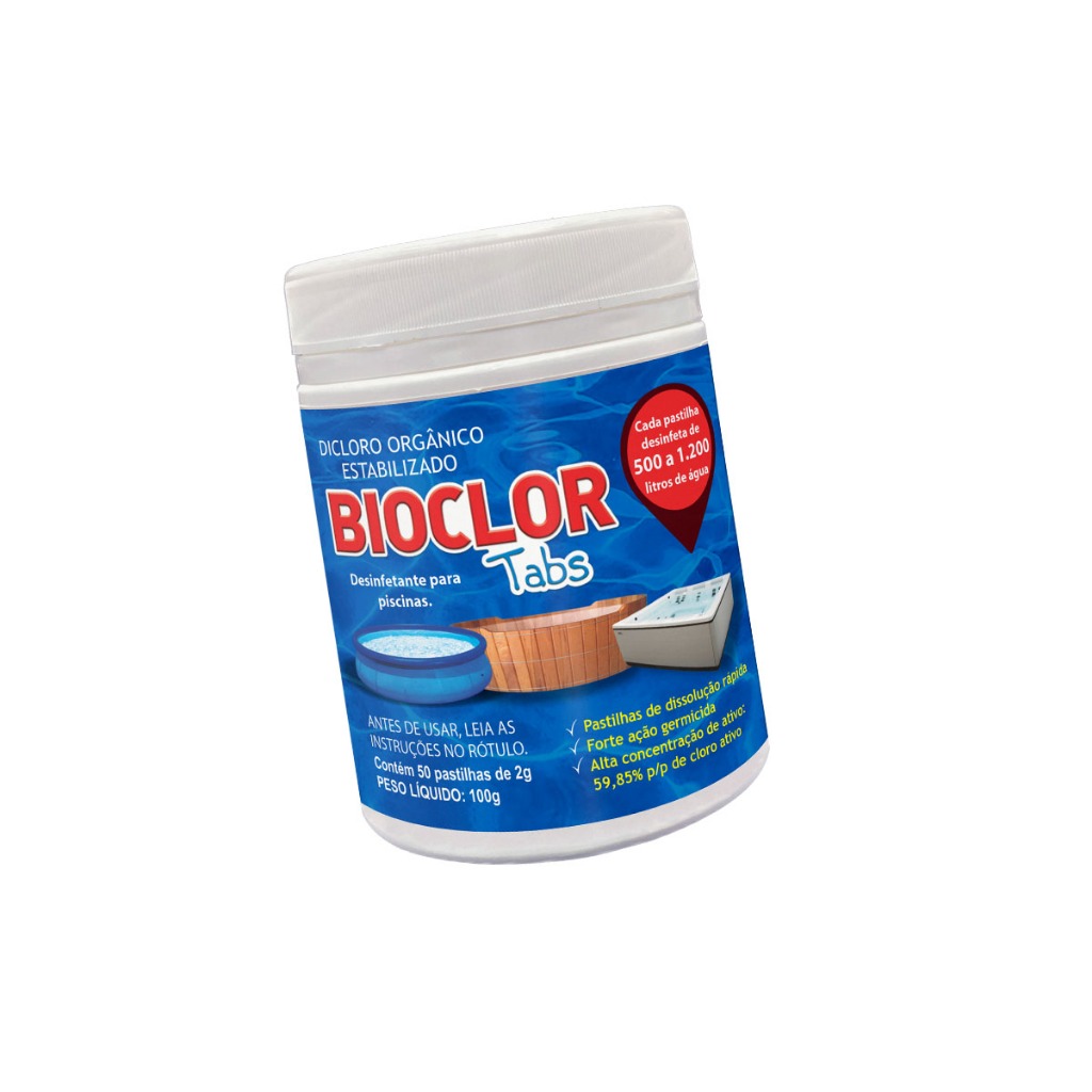 Cloro p/ Limpar Piscina Sem Flutuador c/ 50un - Bioclor Tabs em Oferta na Shopee