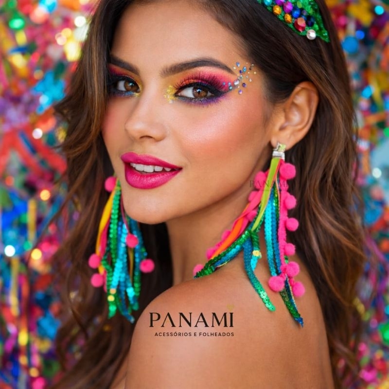 kit com 10 lindos brincos colorido Carnaval - revenda atacado em Oferta na Shopee