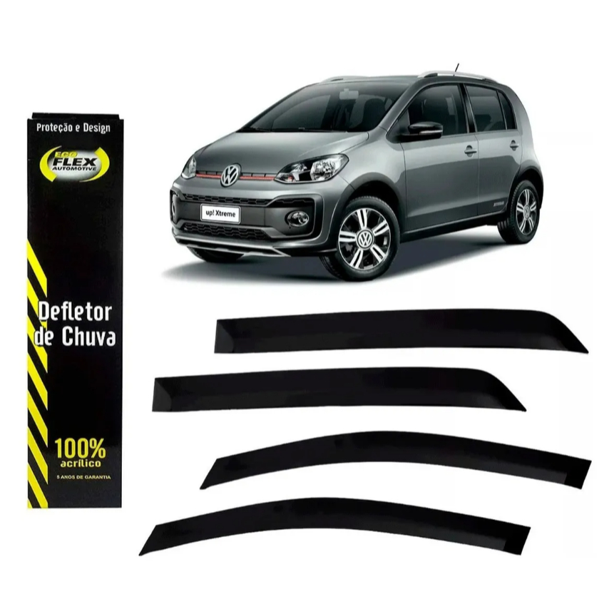 Calha Defletor Chuva Automotiva Vw Up 2014 A 2021 4 Portas em Oferta na Shopee