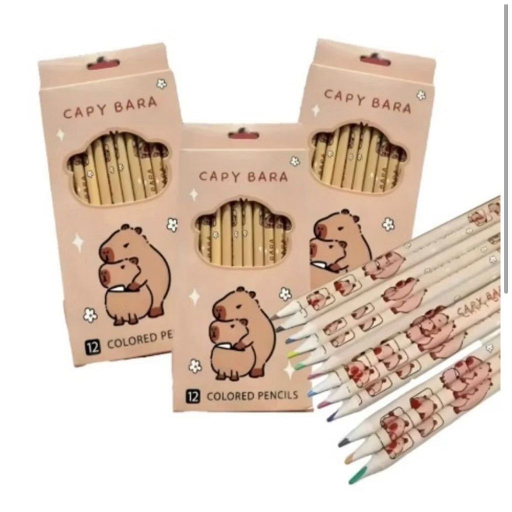 Kit Lápis de Cor Capivara – 12 Cores | Material Escolar |  Volta as Aulas em Oferta na Shopee