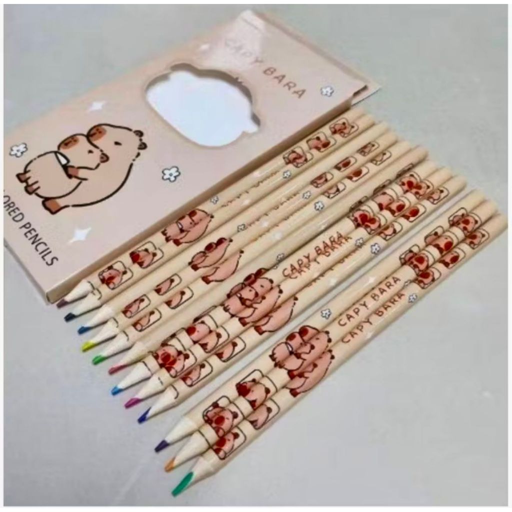 Kit Lápis de Cor Capivara – 12 Cores | Material Escolar |  Volta as Aulas