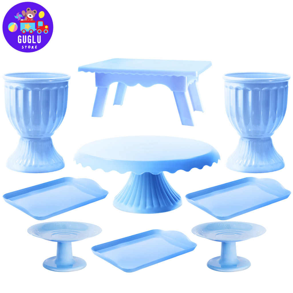 Kit 1 Mesinha, 2 Vasos Romanos, 1 Boleira Cake Renda 19, 3 Bandejas 20x13, 2 Suportes CupCake pequeno