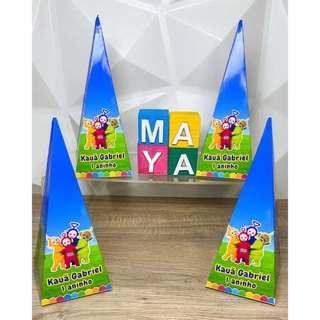 Caixa Pirâmide Personalizada Teletubbies - PEGUE E MONTE