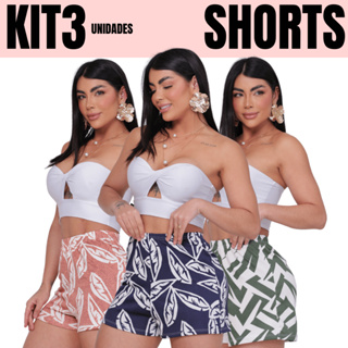 Kit 3 ao Kit 5 Shorts Feminino Curto Confortável Soltinho em Oferta na Shopee
