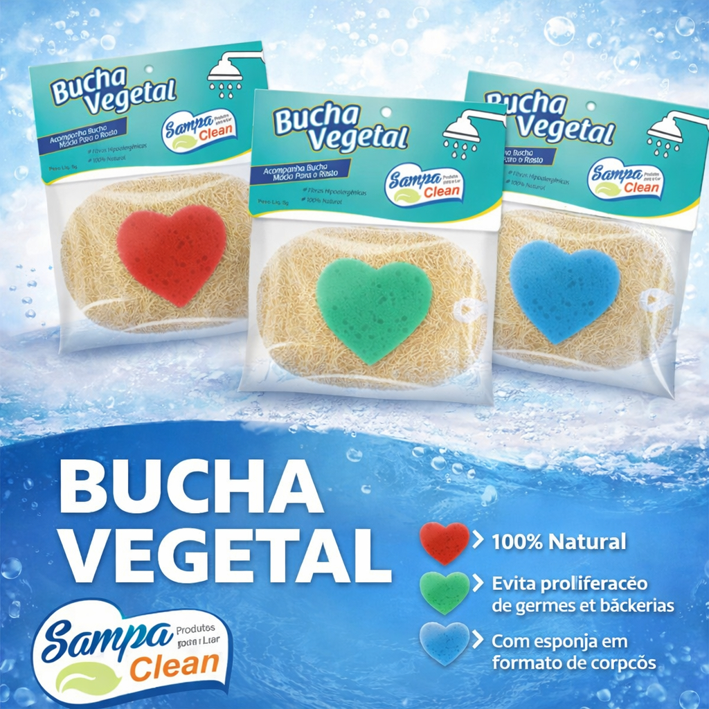 Kit 3 Buchas Vegetais Sampa Clean 🌿✨ - 100% Natural, Ecológica e Versátil!