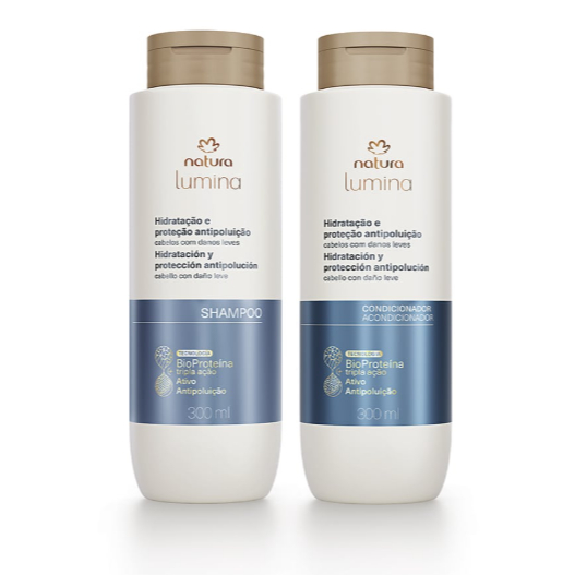 Kit Natura Lumina Shampoo + Condicionador Hidratação e Proteção Antipoluição 300ml cada