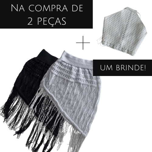 Saia Saída de Praia Malibu com Franjinhas Crochê Tricot Verão 2025