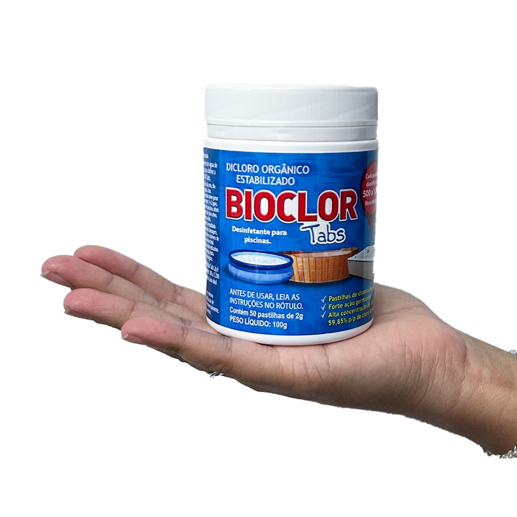 Pastilhas de Cloro p/ Piscinas Plásticas - Trata 1.000L a 1.200L - c/ 50un - Bioclor Tabs em Oferta na Shopee