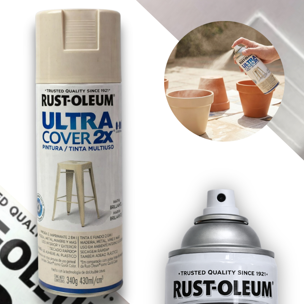 Spray Ultra Cover Multiuso Marfim Brilhante Rust Oleum em Oferta na Shopee
