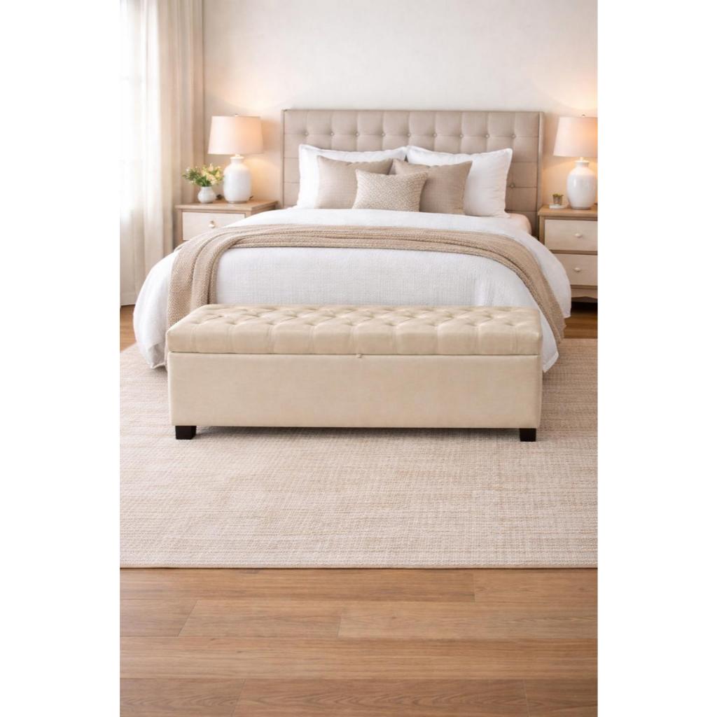 Recamier - Puff Báu  -  Sapateira  -  1.20cm para Cama de Casal  em Veludo, Pés em Madeira com Alça Puxador em Oferta na Shopee
