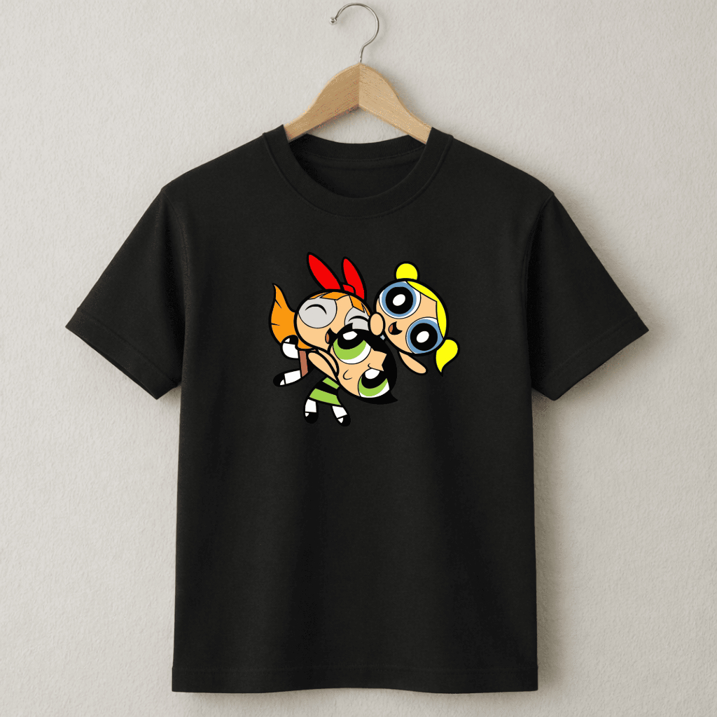 Camiseta Feminina Estampa Meninas Super Poderosas Carinho Algodão Confortável Promoção Estilo Dia
