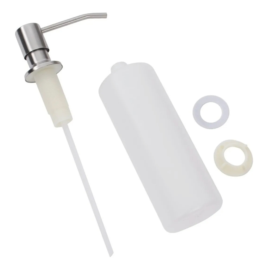 Dispenser De Detergente Inox 300ml Para Embutir Cozinha Elegante Resistente Prático