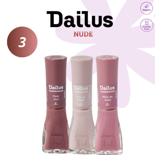 DAILUS KIT 3 ESMALTES EM TONS NUDE - MANICURE em Oferta na Shopee