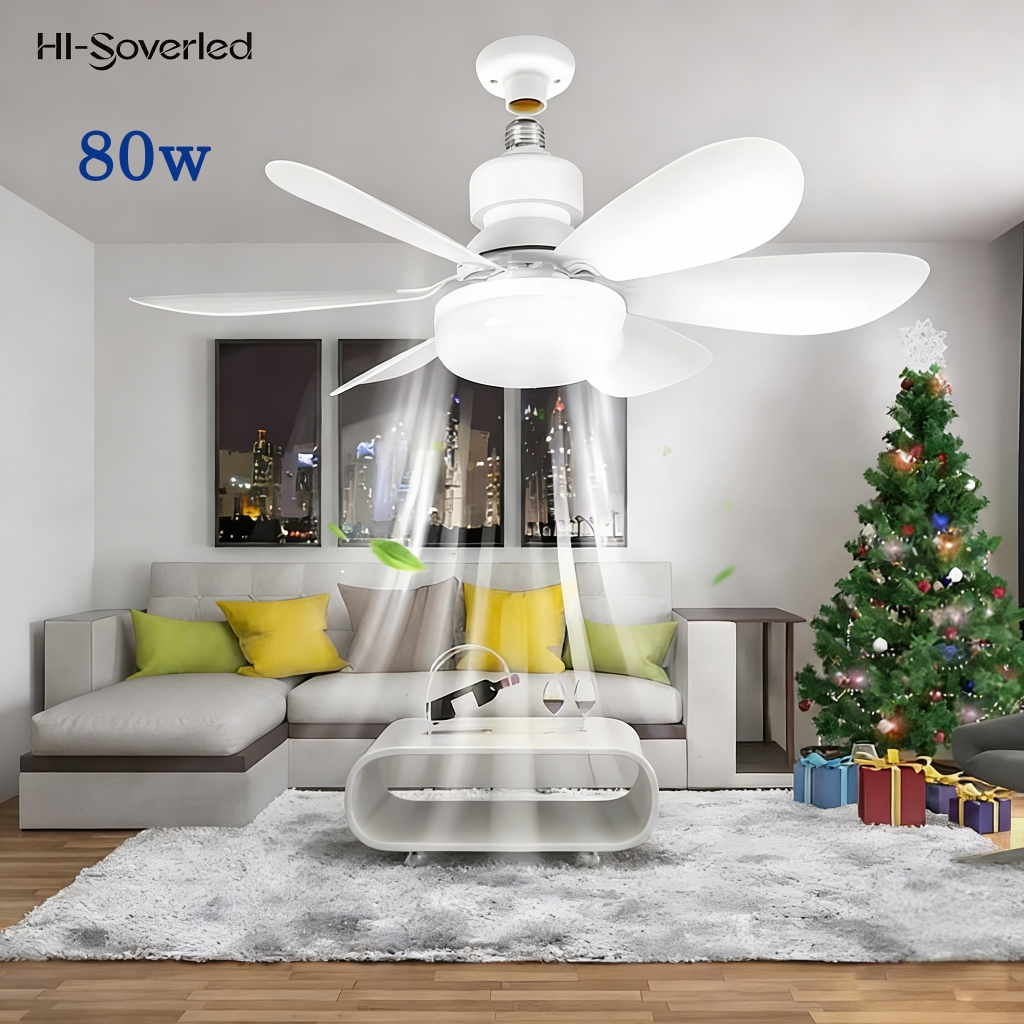 Imagem Ventilador de Teto com Lâmpada LED 80W 52CM, Super Silencioso, 6 Hélices, Bivolt