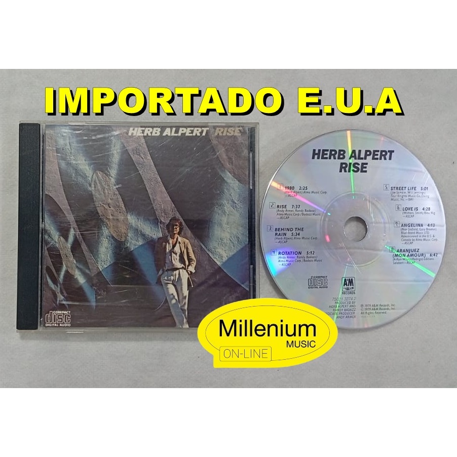 CD Herb Alpert  Rise 1979 Importado E.U.A raridade Original Gravadora Colecionador Ótimo Estado