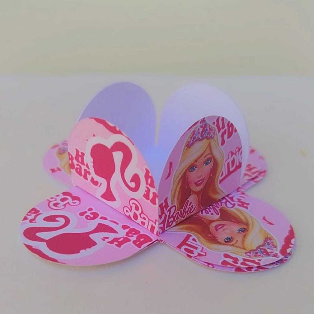 ENVIO RÁPIDO 50 Forminhas Personalizadas de Doce Brigadeiro 4 Pétalas Festa, Aniversário BARBIE