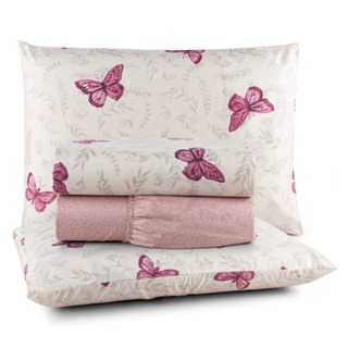 Jogo de Lençol 200 Fios 4 e 3 Peças Estampado Completo Avere em Oferta na Shopee