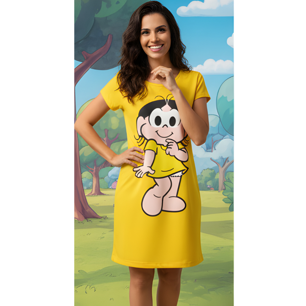 Vestido Adulto ou Infantil - Personagens Gibi ok em Oferta na Shopee