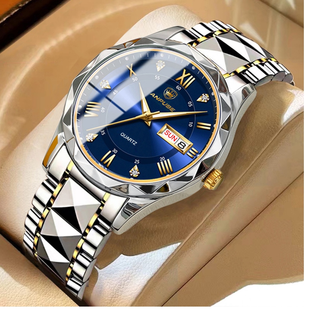 ANPUBE Relógio Masculino De Luxo Quartz Aço Inoxidável À Prova d’Água 30m Luminoso com Calendário em Oferta na Shopee