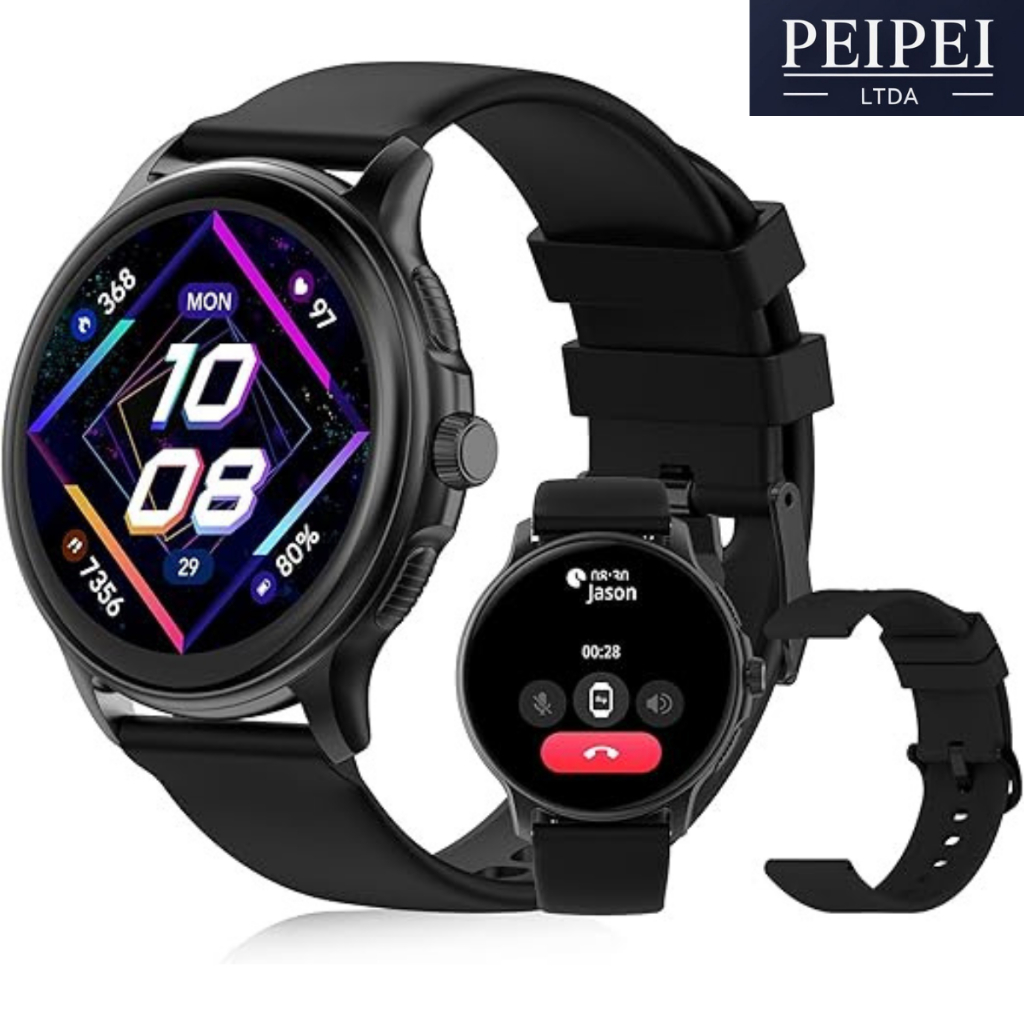 Smartwatch PEJE ZW08-AMD-Relógio Smartwatch AMOLED 1.43",À Prova d'Água IP68+ Pulseira Extra