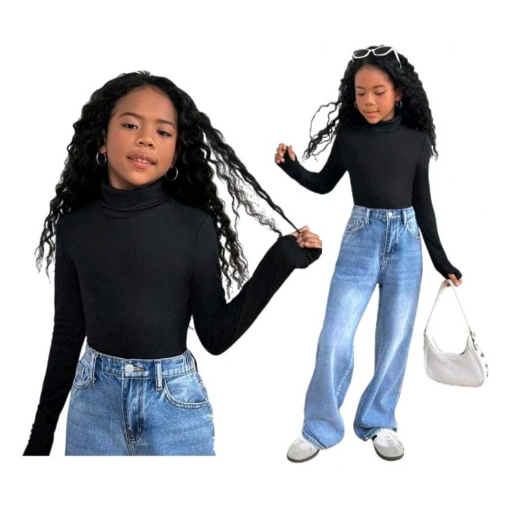 Body Infantil Gola Alta Suplex Manga Longa Com Proteção UV em Oferta na Shopee