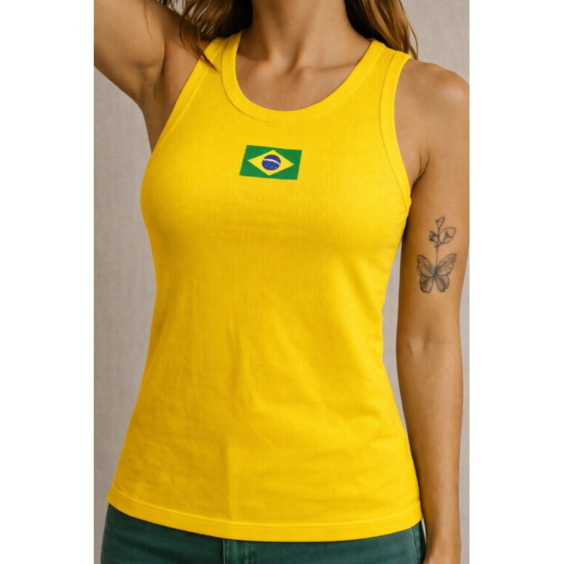 Blusa Femenina Regata Camiseta de Uniforme Brasil Copa 2026 Promoção em Oferta na Shopee