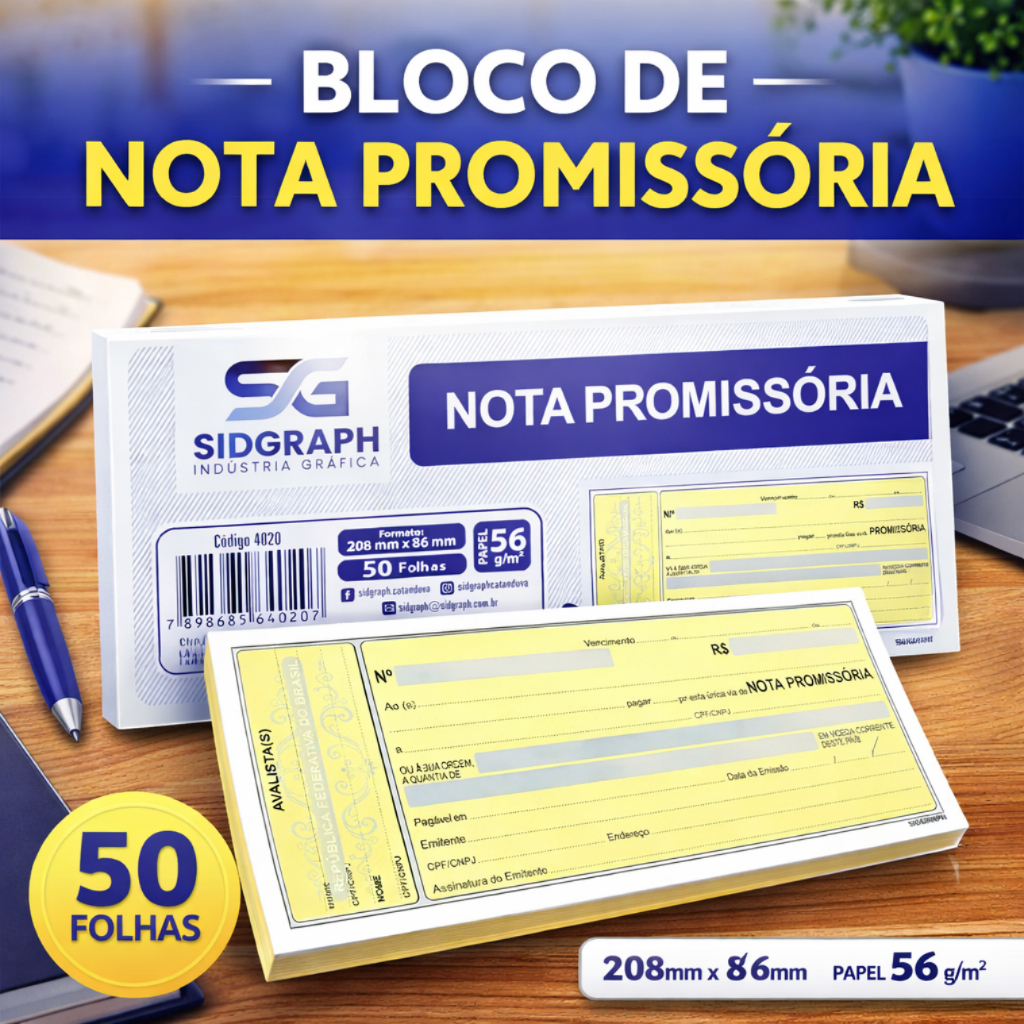 Kit 1 2 3 5 10 Bloco Talão Nota Promissoria Com Canhoto Avalista 50 Folhas Bloco Profissional Grande em Oferta na Shopee