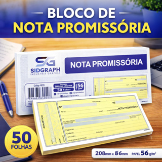 Kit 1 2 3 5 10 Bloco Talão Nota Promissoria Com Canhoto Avalista 50 Folhas Bloco Profissional Grande em Oferta na Shopee