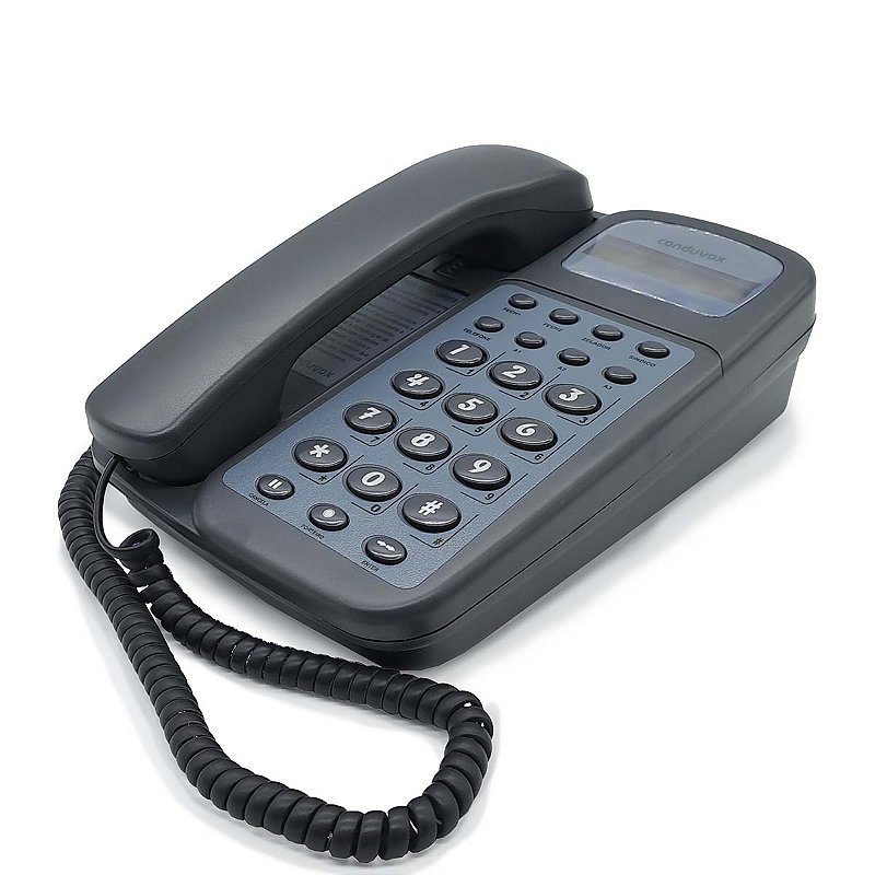 Mesa Operadora Mix Telefônica Conduvox (Grafite) 2 Linhas Com Secretária Electrônica e Display