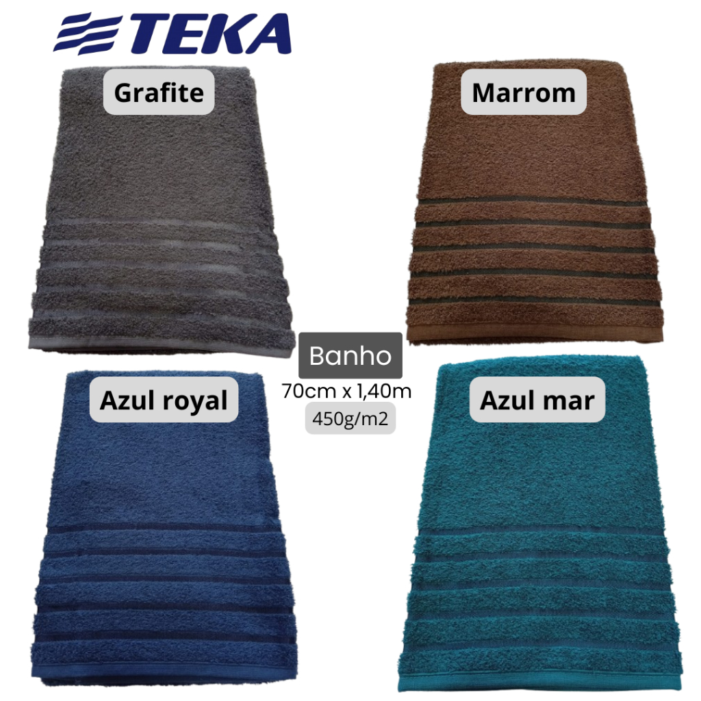 Toalha de Banho Teka Banhão, Banho e Rosto 450g/m2 Felpuda