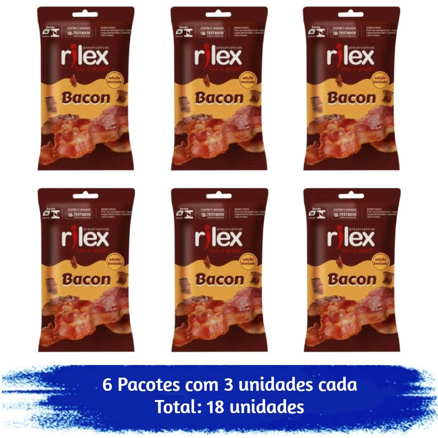 Preservativo Rilex Bacon Com 18 Unidades 6x3