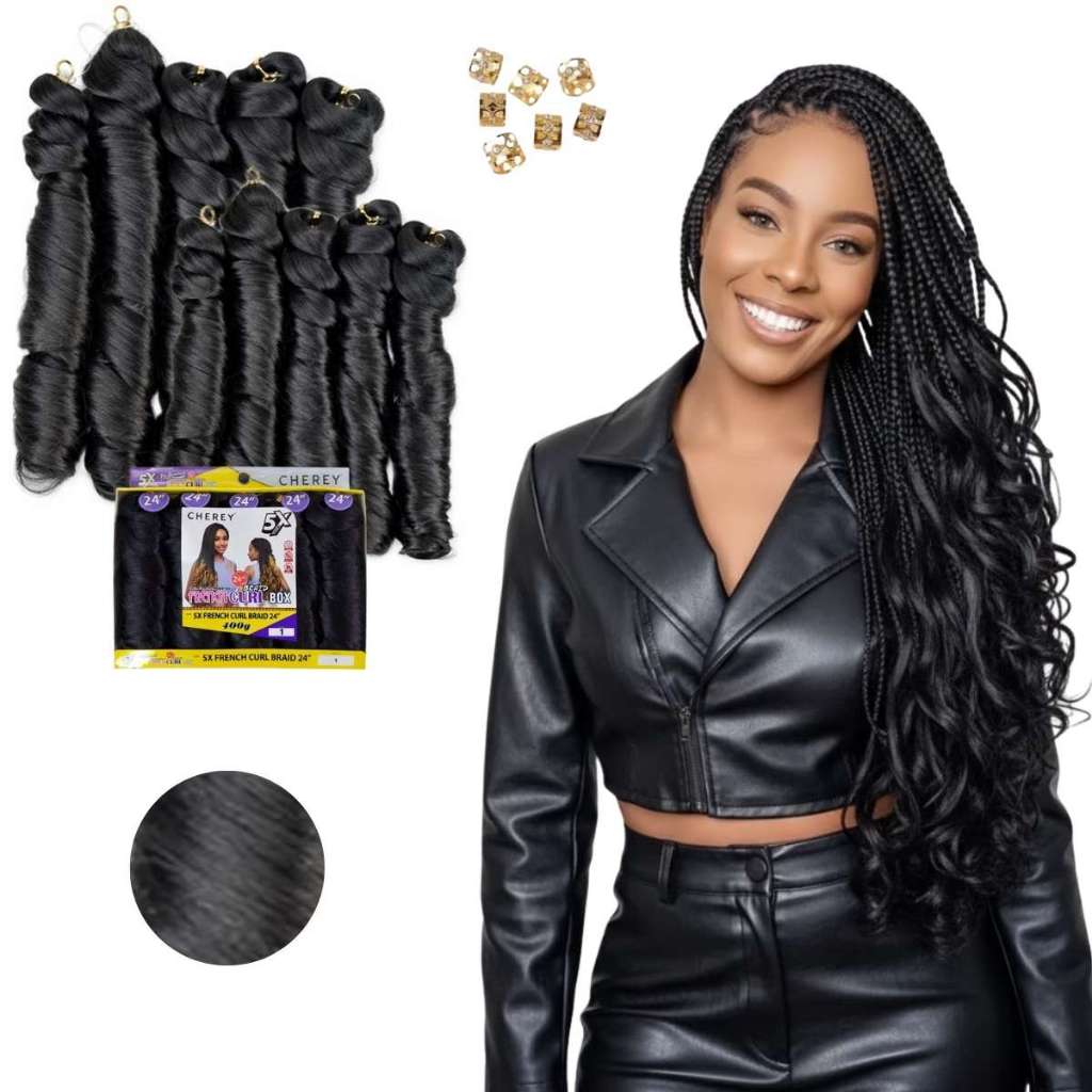 Cabelo Liso Ondulado Para Trança French Curl 400gramas Braid Cherey 5x em Oferta na Shopee