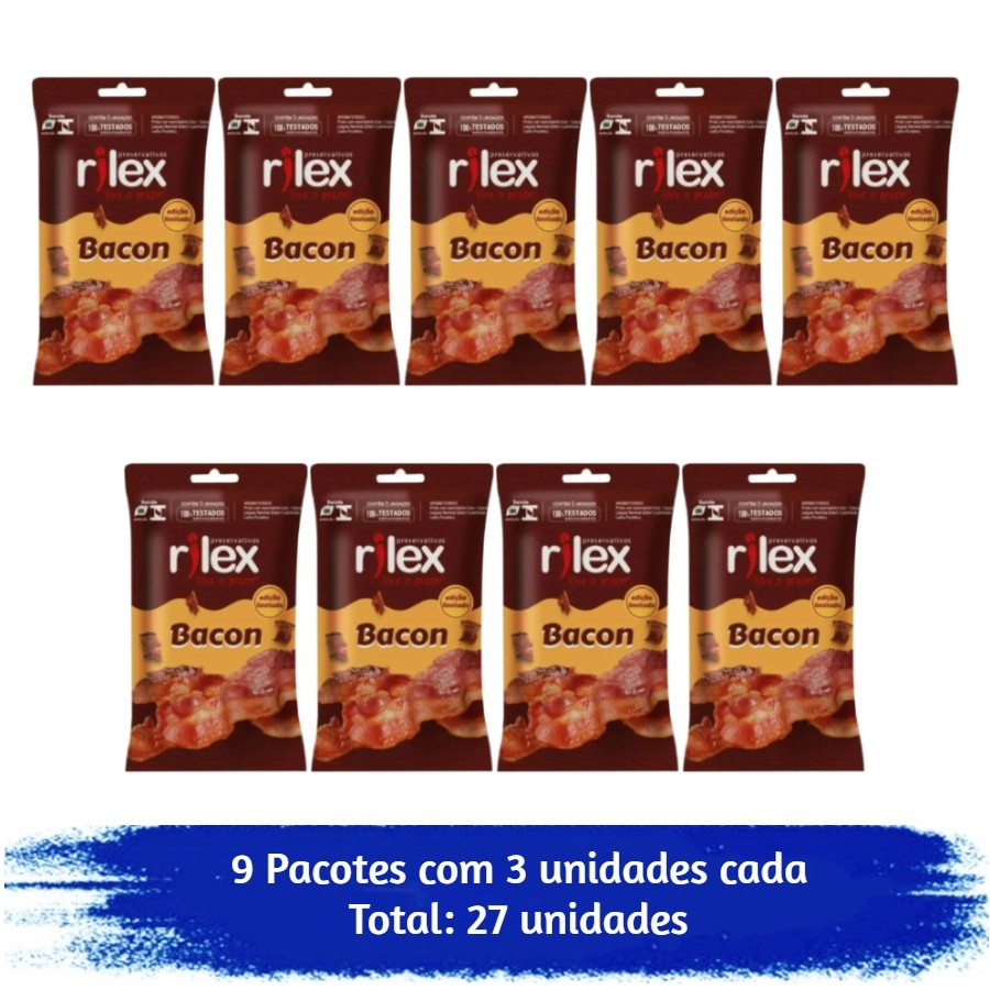 Preservativo Rilex Bacon Com 27 Unidades 9x3