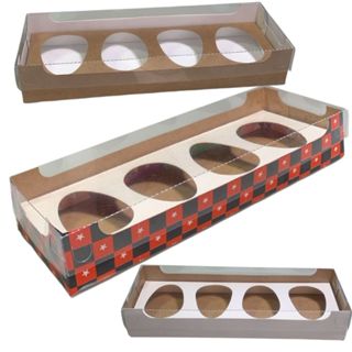 10 cxs  Quarteto 50g Decustação , Ovo Páscoa De Colher Tampa De Acetato 25mm Que Permite Empilhamento. em Oferta na Shopee